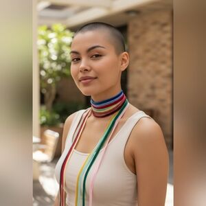 Multicolor Striped Choker Necklace